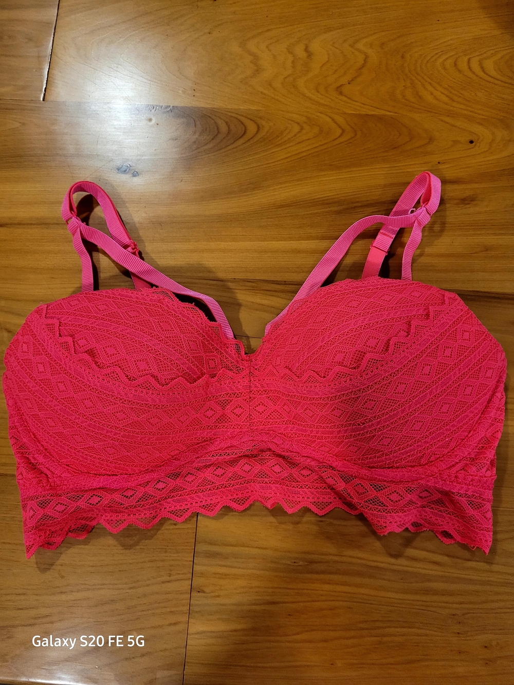 Victoria's Secret PINK Lace Longline Bralette - Hot Pink